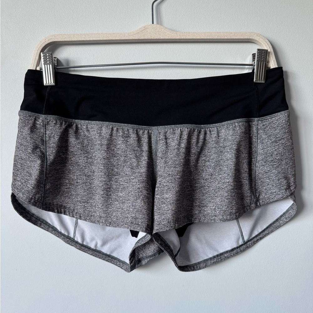 Lululemon Speed Up Short Heather Lux Multi Black / Black Size 6 - Picture 4 of 16